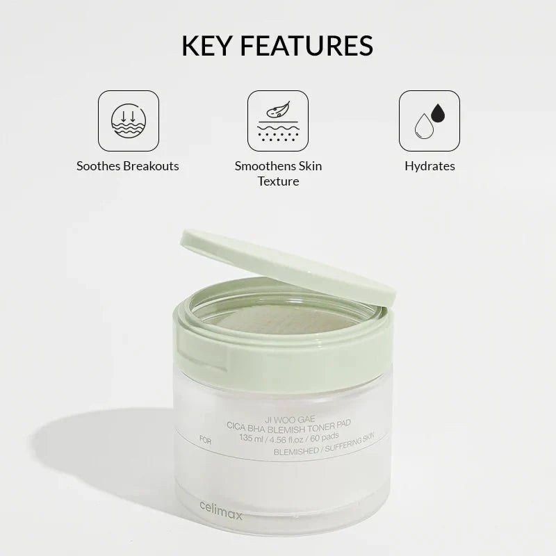 Celimax Ji Woo Gae Cica BHA Blemish Pad 170ml / 60pads