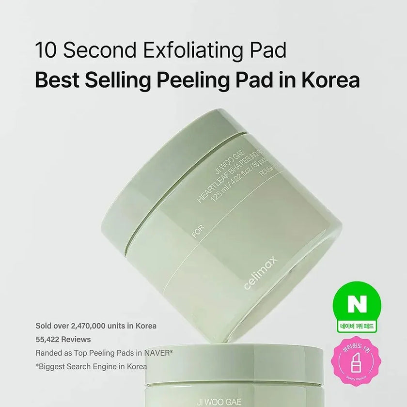 Celimax Ji Woo Gae Heartleaf BHA Peeling Pad 125ml / 60pads