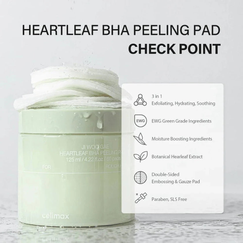 Celimax Ji Woo Gae Heartleaf BHA Peeling Pad 125ml / 60pads