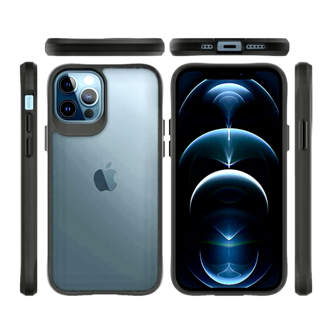 Transparent Case With Black Border for iPhone 12 and 12pro