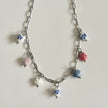 Ceramic Charm Necklace- Silver