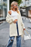 Solid color Loose Cashmere Long Cardigan sweater Jacket for women