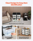 Clear Plastic Storage Drawers, 2-Pack, 6 Drawers Total, Transparent, for Closet, Office, Craft Room