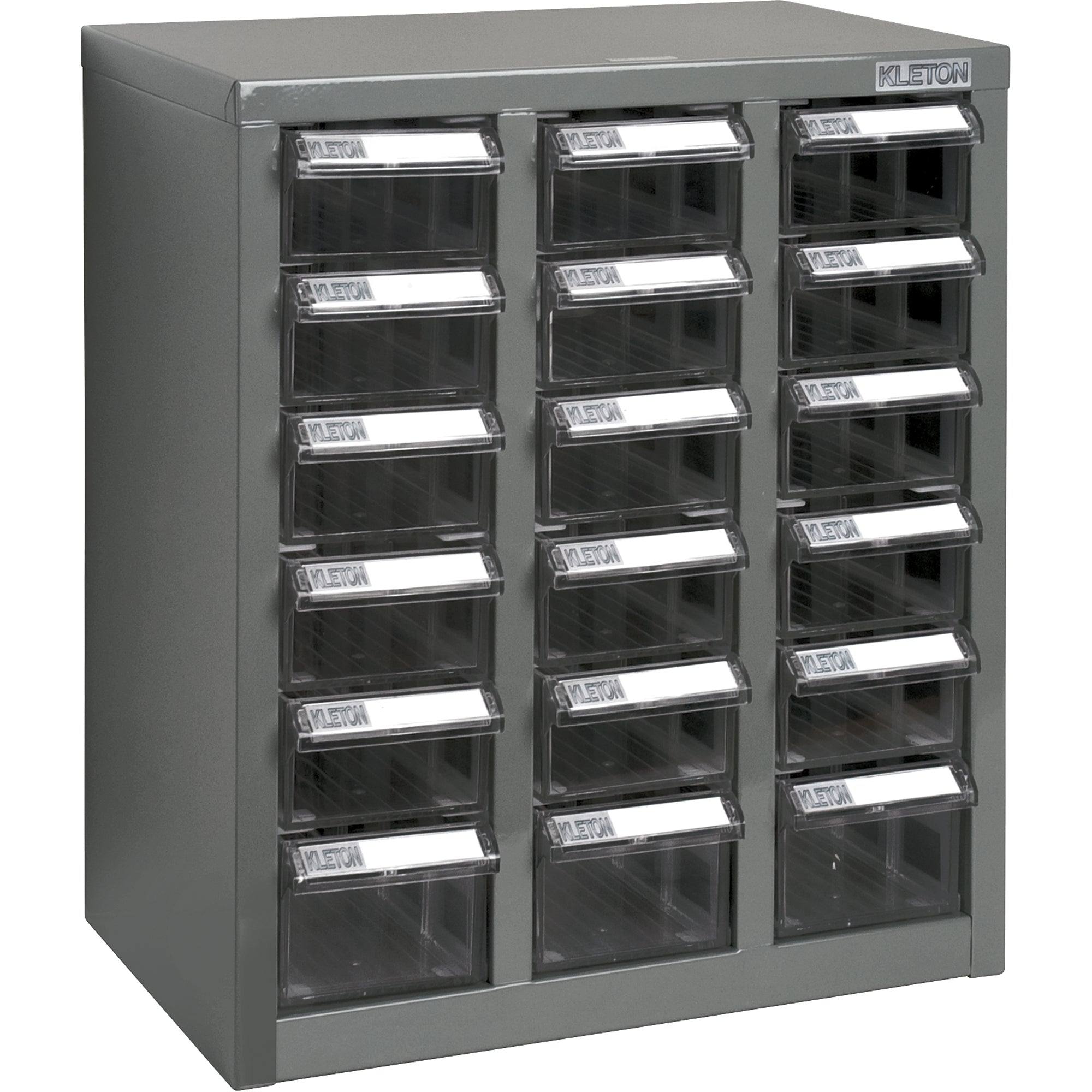 Armoire à pièces KPC-600, acier galvanisé, 18 tiroirs, 35,3 x 22,2 x 41,9 cm, gris.