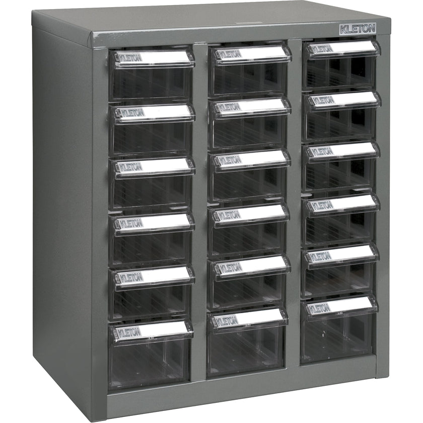 Armoire à pièces KPC-600, acier galvanisé, 18 tiroirs, 35,3 x 22,2 x 41,9 cm, gris.