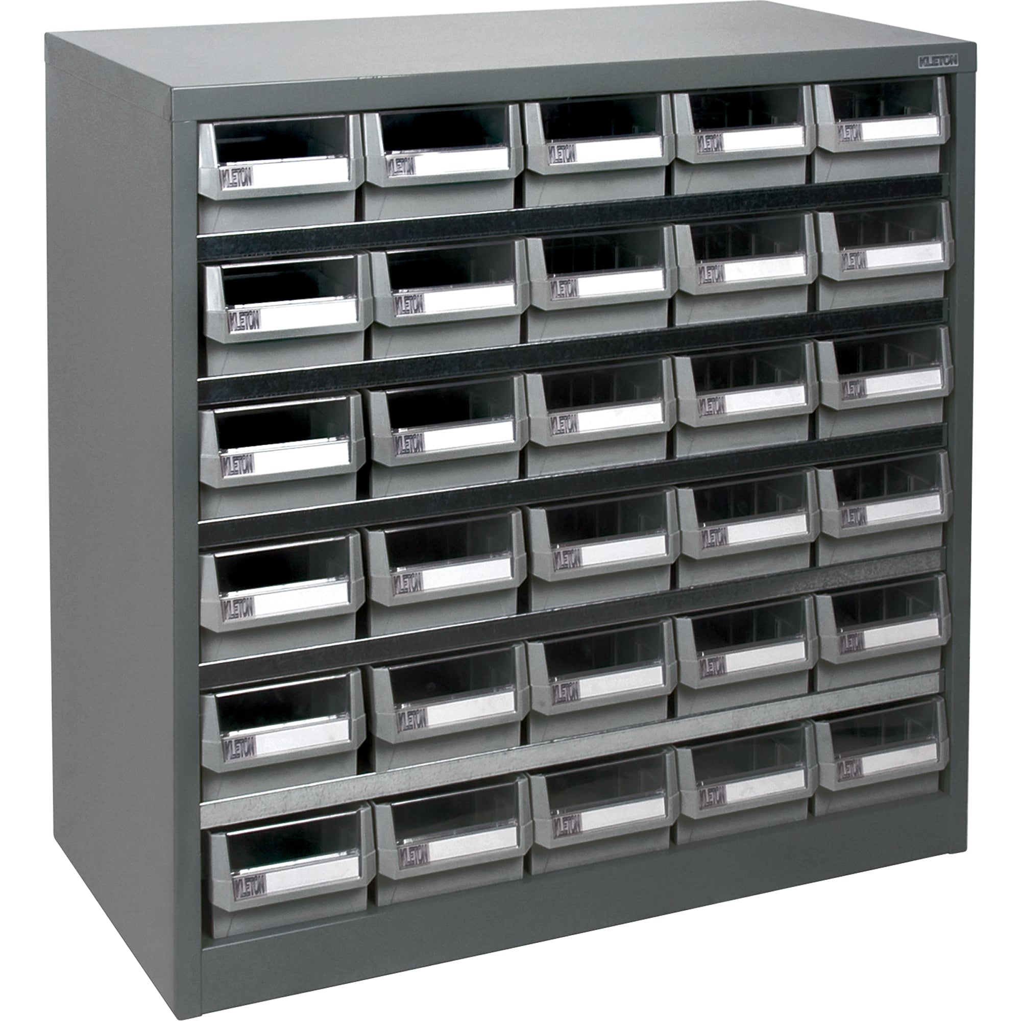 Armoire à pièces KPC-HD haute résistance, acier galvanisé, 30 tiroirs, 87,5 cm x 38,5 cm x 87,5 cm, grise.