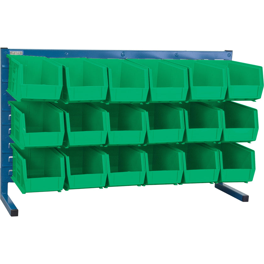 Louvered Rack with Bins, 18 Bins, 36