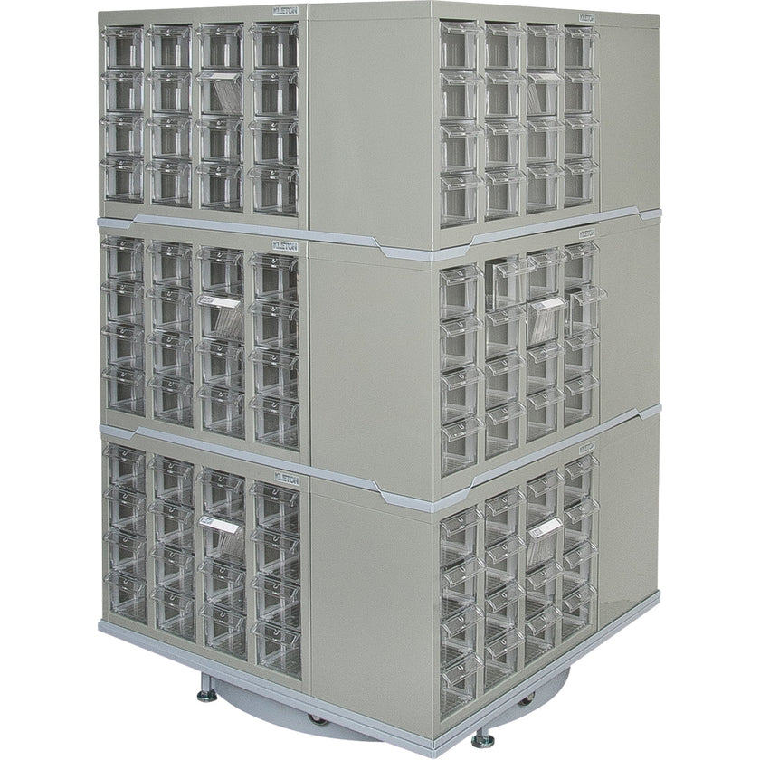 Heavy-Duty Industrial Carousel Drawer Cabinet, Steel, 192 Drawers, 27