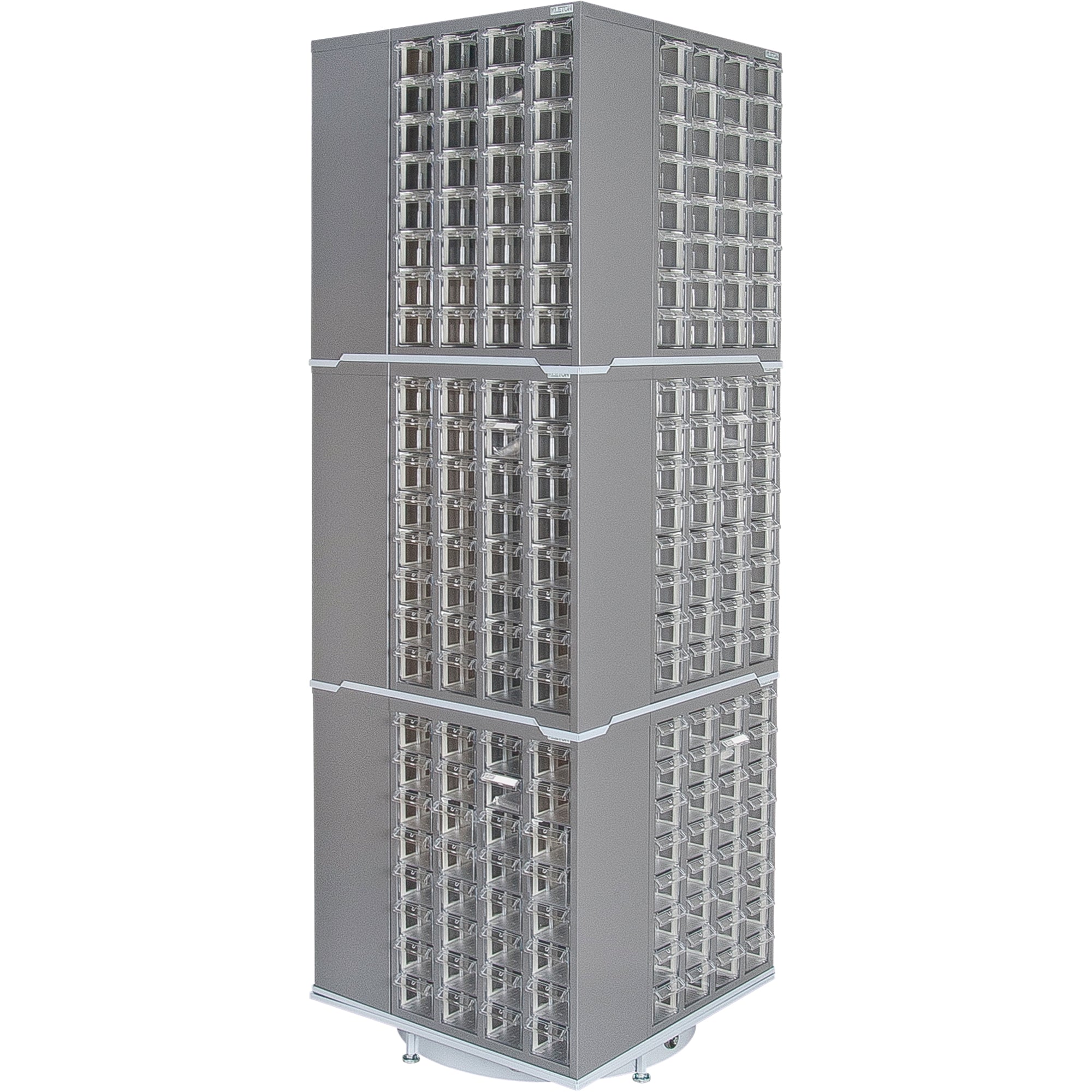 Heavy-Duty Industrial Carousel Drawer Cabinet, Steel, 384 Drawers, 27