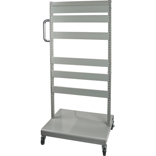 Chariot à bacs inclinables mobile - Chariot uniquement, double face, 67 cm L x 56 cm P x 146 cm H