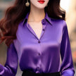 Professional Office Business Retro Unique Chic Satin Silk Blouse shirt Top for women