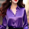 Professional Office Business Retro Unique Chic Satin Silk Blouse shirt Top for women
