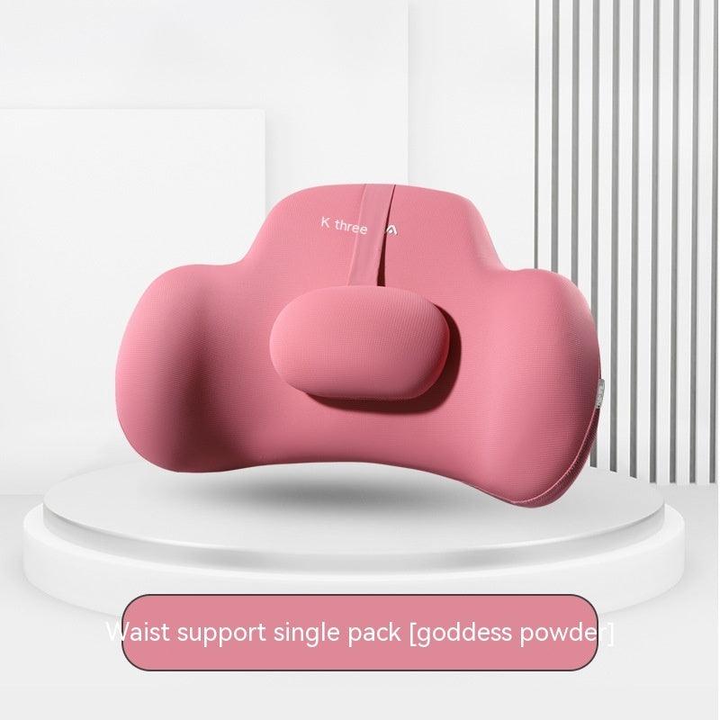 Car Memory Foam Neck Pillow & Lumbar Support – 3D Surround Headrest & Waist Cushion