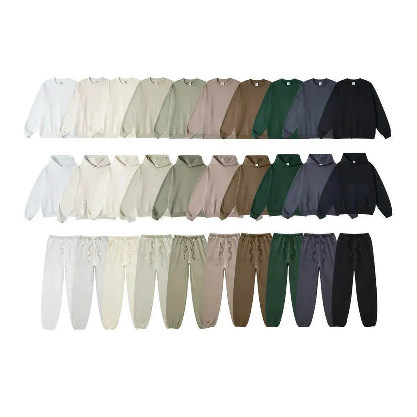 American-style Hoodie suit and Crew neck sweatsuit Unisex Fall Winter