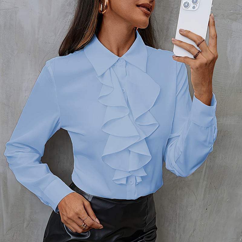 New Long Sleeve Business Work Office  Chiffon Blouse Shirt Women