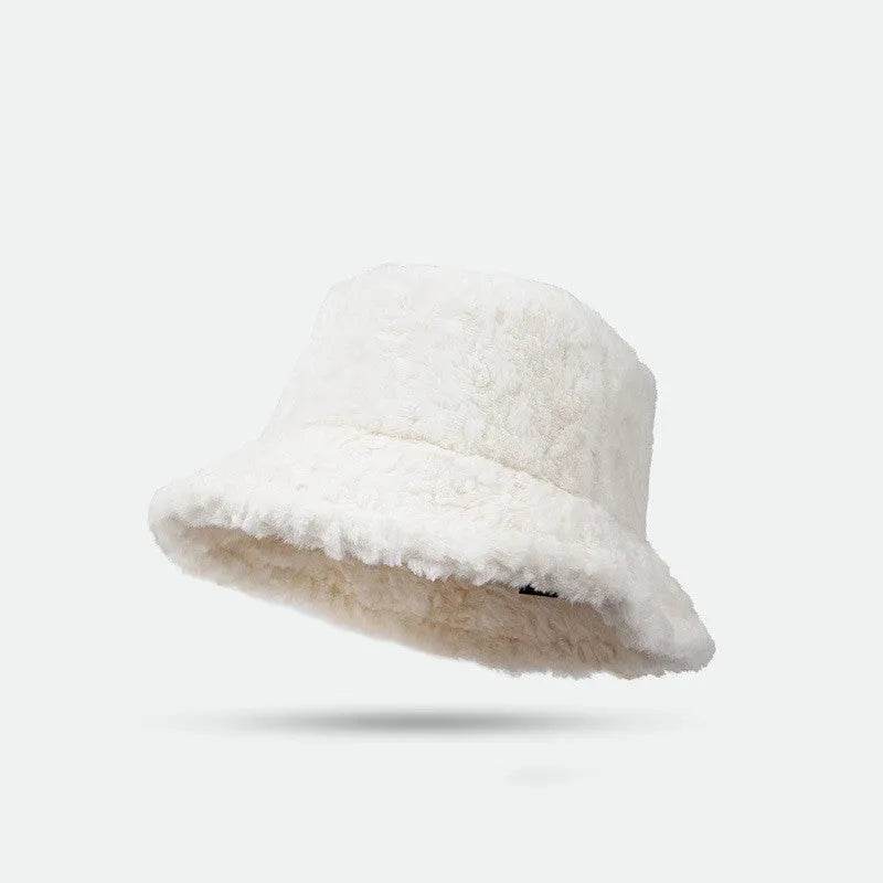 Lambswool Fisherman Sherpa Fleece Hat Winter Warm Fashionable Solid Color Hats For Women