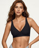 Women's Wireless Deep V Plunge Bralette with Jelly Band Support for Everyday Wear