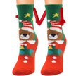 Soft Carton Christmas-themed Fleece Winter Home socks for Women