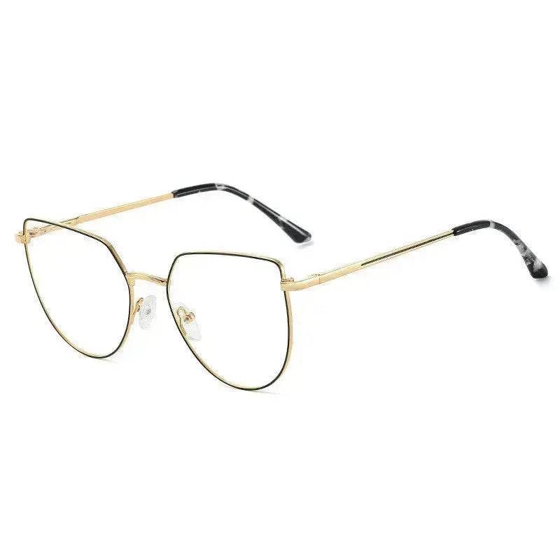 Women's Plate Anti-Blue Light Glasses – Fashion Metal Large Frame