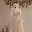 Champagne-colored Host Starry Sky Toasting Dress With Strapless