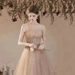 Champagne-colored Host Starry Sky Toasting Dress With Strapless