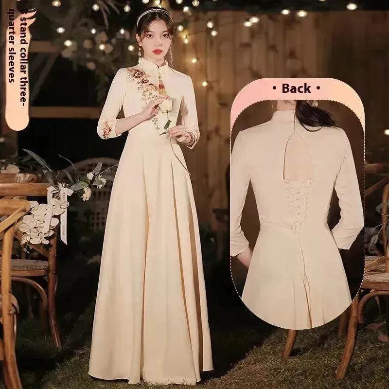 Champagne Wedding Bridesmaid Long Summer Dress