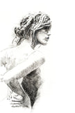 Charcoal Women Figure - Black and white art print