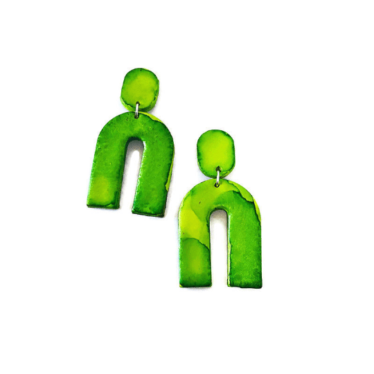 Arch Statement Earrings Handmade (Post or Clip On)- 