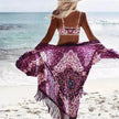 Chiffon Beach Resort Wear Purple Orientation Flower Beach Bikini