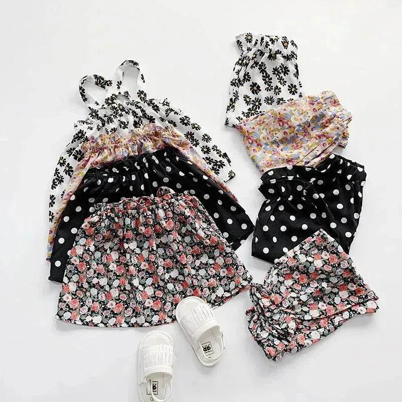 Chiffon vest trousers children's clothing summer new Baby Girl Cloth set