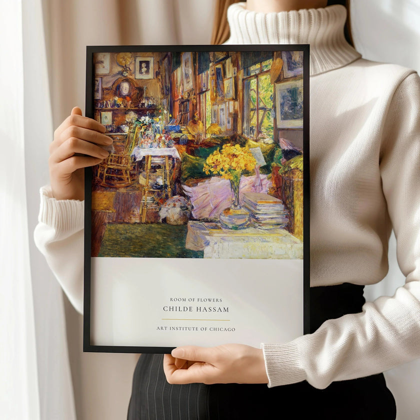 Childe Hassam Still Life Print: Room of Flowers, Vintage American Art