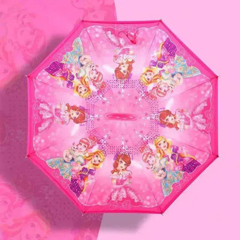 Children's Colorful Handle Reverse Umbrella Set Baby Cartoon Umbrella