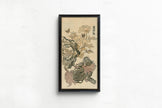 Chinese Lion & Peonies Giclee Print: Vintage Japanese Art