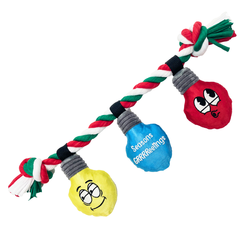 Season's GRRReetings | Christmas Lights Rope Dog Tug Toy