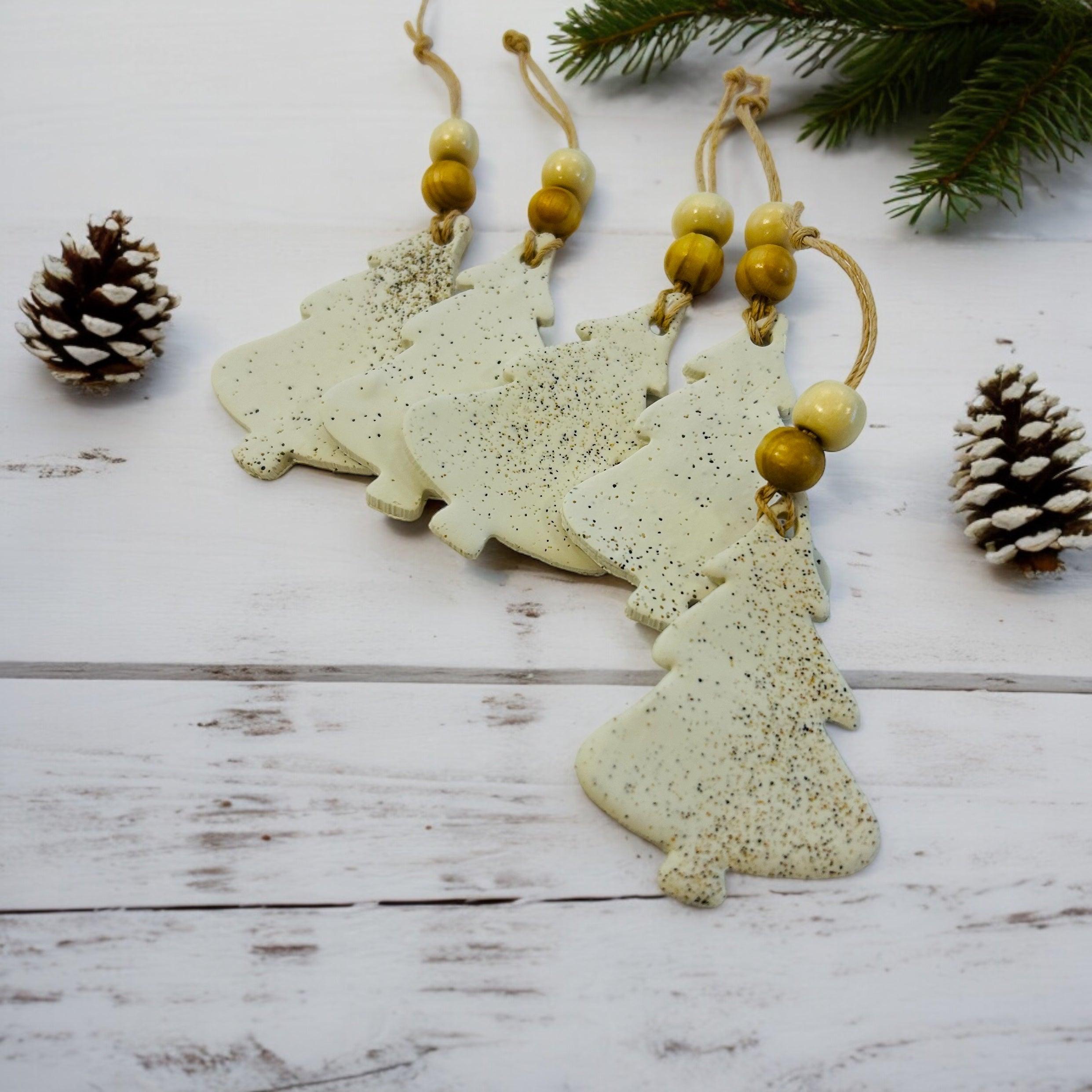 Christmas Tree Shaped Ornament Handmade from Clay & Nova Scotia Beach Sand