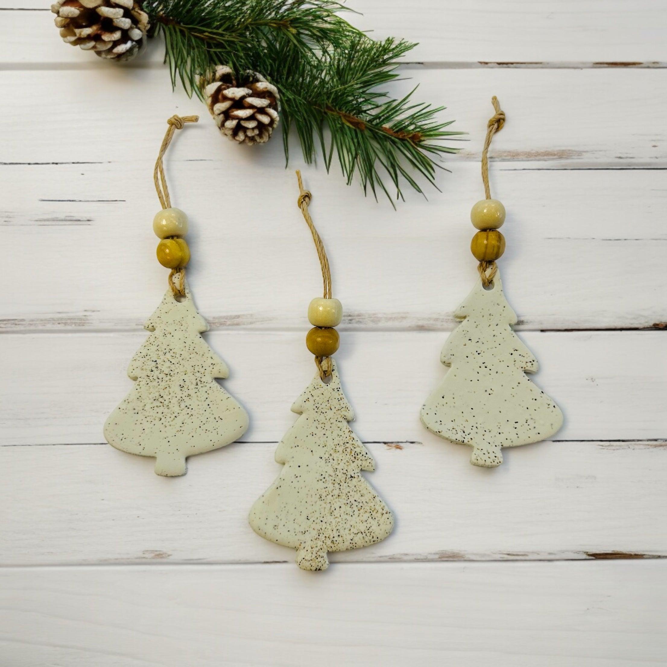 Christmas Tree Shaped Ornament Handmade from Clay & Nova Scotia Beach Sand