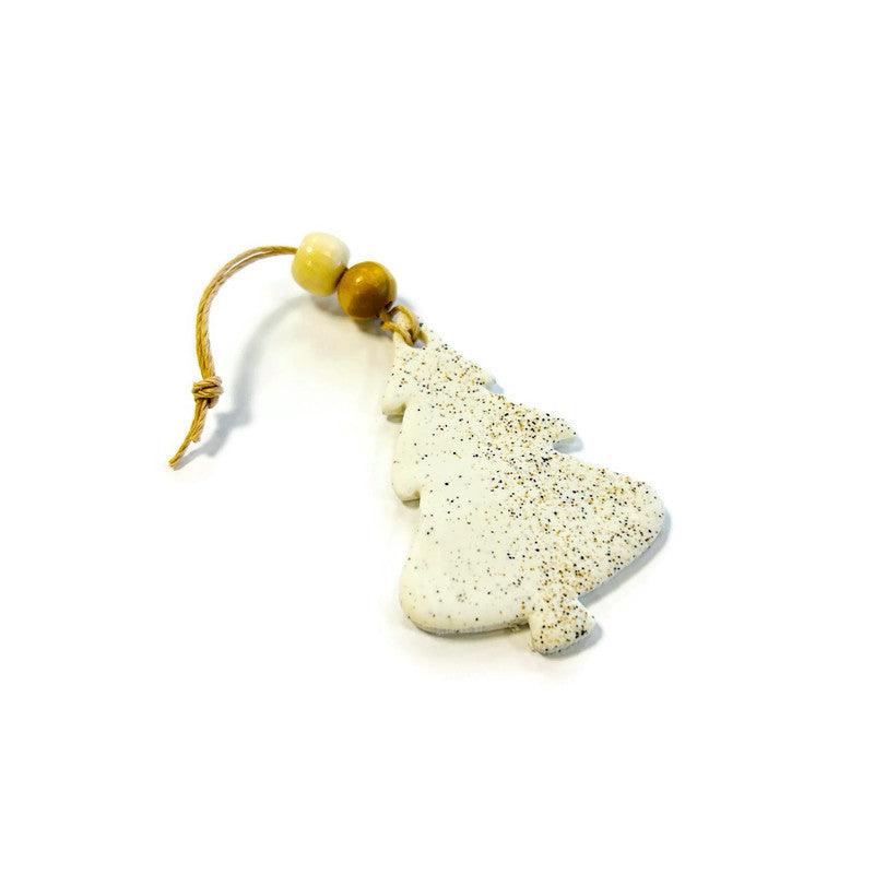 Christmas Tree Shaped Ornament Handmade from Clay & Nova Scotia Beach Sand