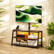 Bay TV Stand with Swivel Mount, Power Outlet and LED Lights for 32-70