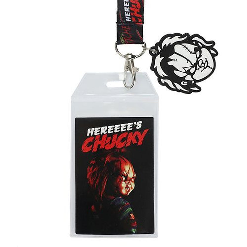 Chucky Lanyard with B&W Head Charm & Cardholder
