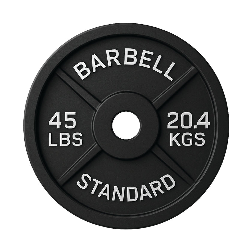 Cast Iron Weight Plates - Standard, Olympic in LBs, KGs