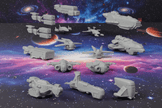 Civilian Merchant Convoy – 18-Ship 1:128 Sci-Fi Fleet