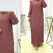Classy Solid Color Turtleneck With Loose Abaya Dress for Arab Dubai Turkey Middle East Women