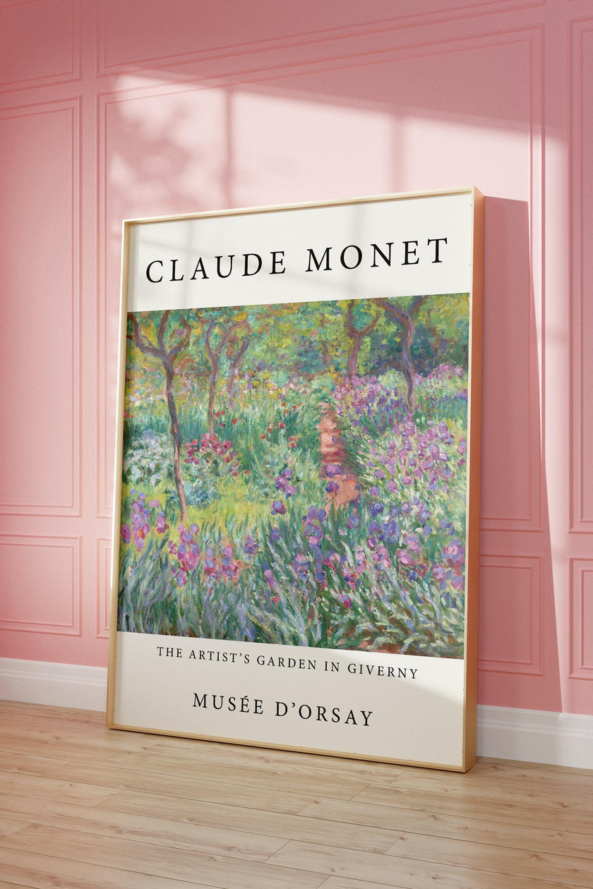 Claude Monet - Artist's Garden Giverny  | Famous Art Print (available handframed or unframed)