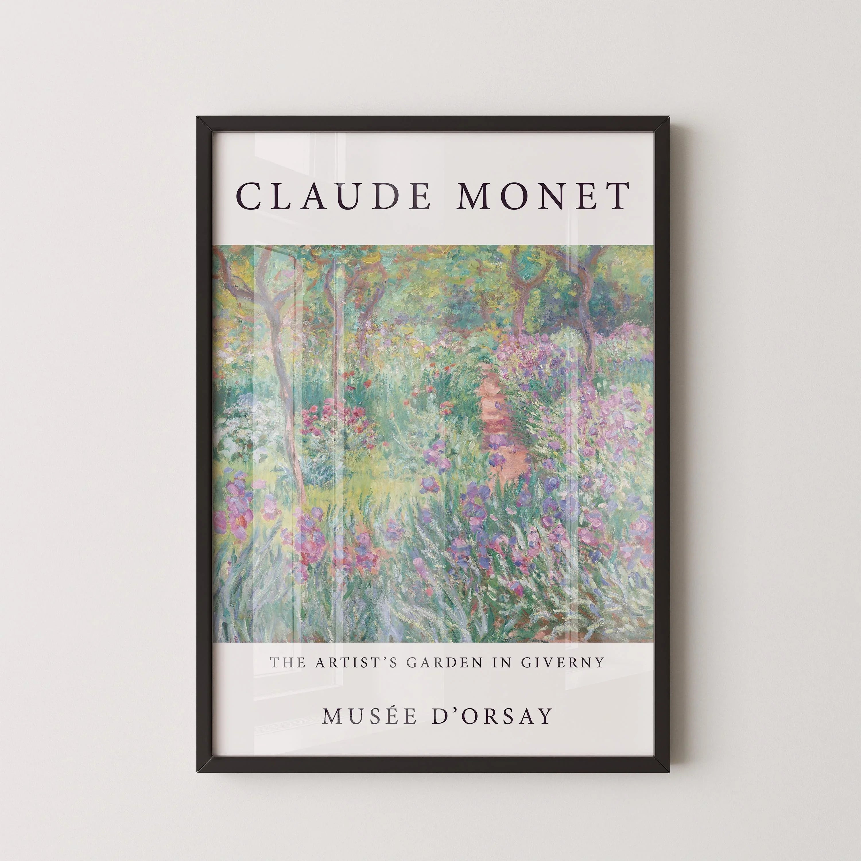 Claude Monet - Artist's Garden Giverny  | Famous Art Print (available handframed or unframed)