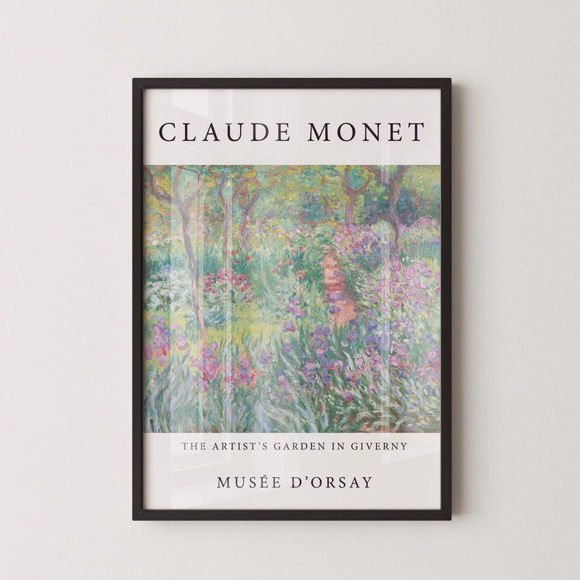 Claude Monet - Artist's Garden Giverny  | Famous Art Print (available handframed or unframed)