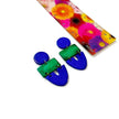Green & Blue Clay Collar Statement Necklace, Handmade Polymer Clay