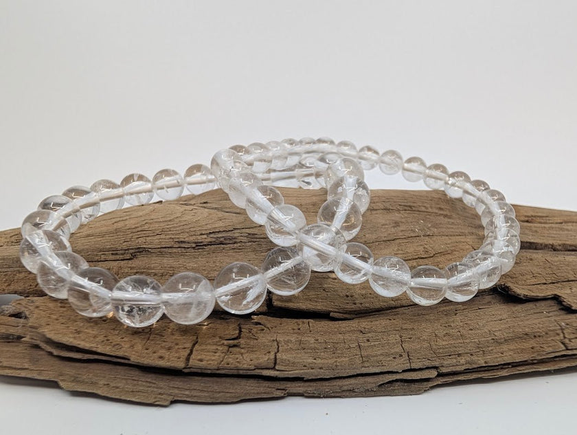 Clear Quartz Bracelet — 6mm & 8mm Beads
