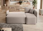 Hadson 3 Seater Storage Sleeper Chaise Sofa - Beige