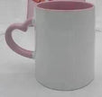 Coated Mug Heart Shaped Handle Inner Color Cup Ceramic Cup Customized
