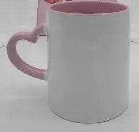 Coated Mug Heart Shaped Handle Inner Color Cup Ceramic Cup Customized